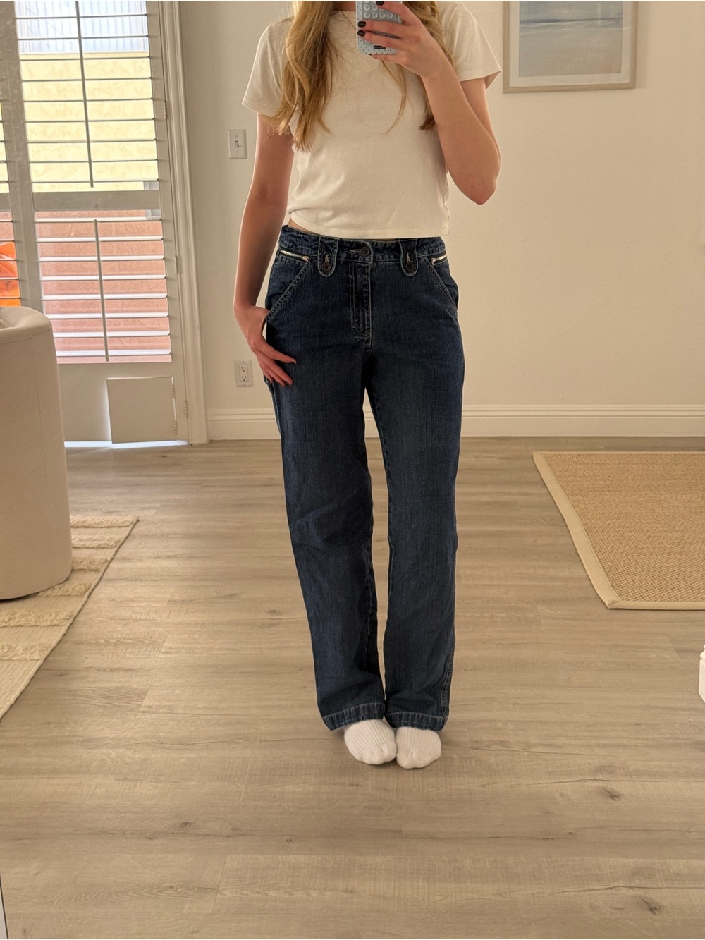 Gloria Vanderbilt Dark Blue Straight Leg Jeans